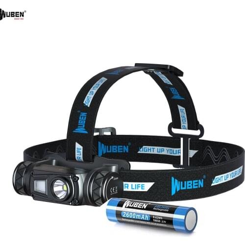WUBEN H1 USB Rechargeable Headlamp P9 LED max 1200 lumen beam throw 125 meter Red CRI Lights Outdoor Headlight 2600mAh Battery