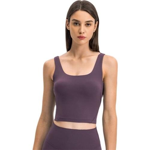 Summer Women Breathable Tank Tops Sports Bras Chest Pad Beauty Back Fitness Camisole Yoga Training Gym Ladies Workout Sportswear