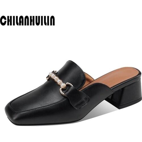 Fashion chain leather slippers women high heels open toe summer beach gladiator sandals zapatos mujer femme shoes nude pumps