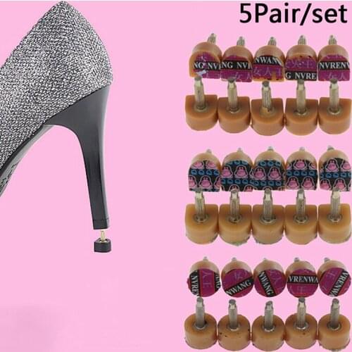 5 Pairs Brown High Heel Shoes DIY Repairs Tips Pin Dowels Lifts Replacement Fashion