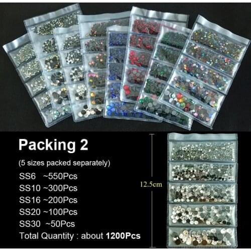 New Packing DMC Mix size Rhinestone Crystal AB Hotfix Rhinestones use for DIY Bags Garment Shoes free shipping