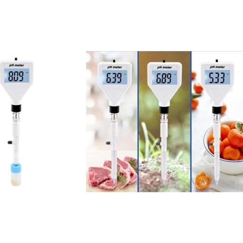 PH Meter Digital Acidity Meter PH Tester Soil Meter Tester with White Backlight for Cheese Meat Soil 40