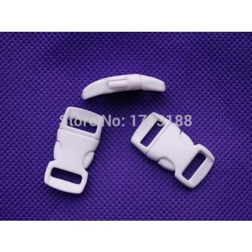 1000pcs/lot 3/8"(10mm) Plastic Buckles Contoured Curved For Paracord Bracelet Webbing White