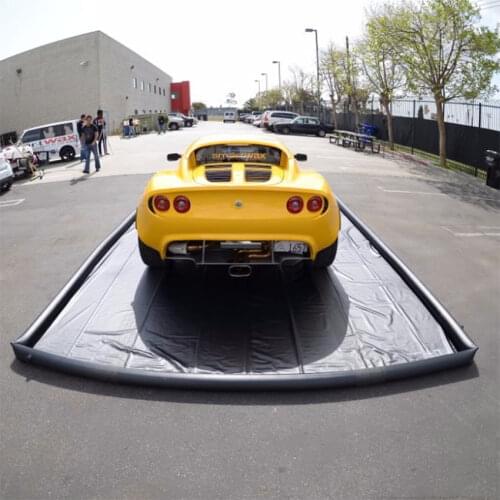 Air Sealed Type Portable Inflatable Garage Floor Car Wash Mat Water Collector Board Containment Cleaning Mats With Drain