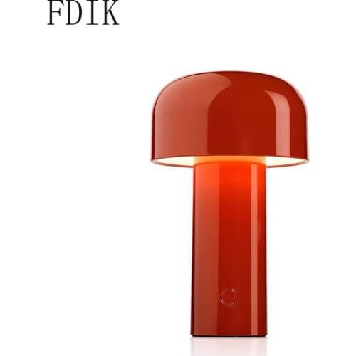 Portable Cordless Desk Lamp Italian Mushroom Rechargeable Table Lights Home Decoration Night Light Touch Sensor Lighting Fixures