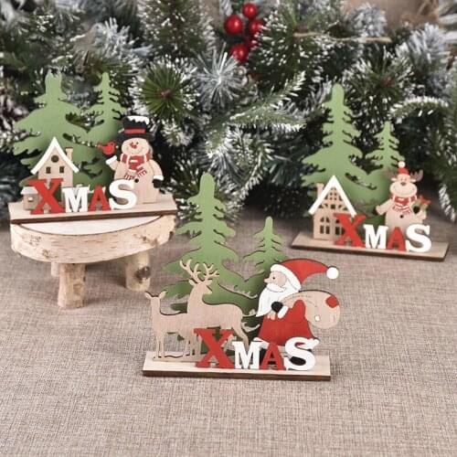Christmas Wooden Pendants Xmas Tree Hanging Ornaments Christmas Decorations for Home Kids Gifts Noel Navidad Decor