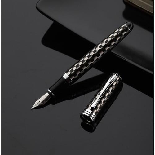 1pc/lot Jinhao X750 Fountain Pen Matte Black Pen Silver Clip 18KGP Caneta Jinhao Fine Nib Fountain Pen Luxury 14.2*1.2cm