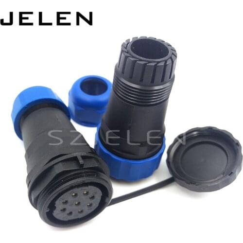 SD28TP-ZM, 9 pin in line waterproof connector ,IP67,LED Outdoor power cable connector rated current 10A, Air connector