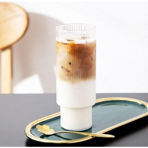 Glass Coffee Cup Milk Tea Cocktail Glass Transparent Glass Mugs Juice Beverages Cup Home Office Bar Drinkware