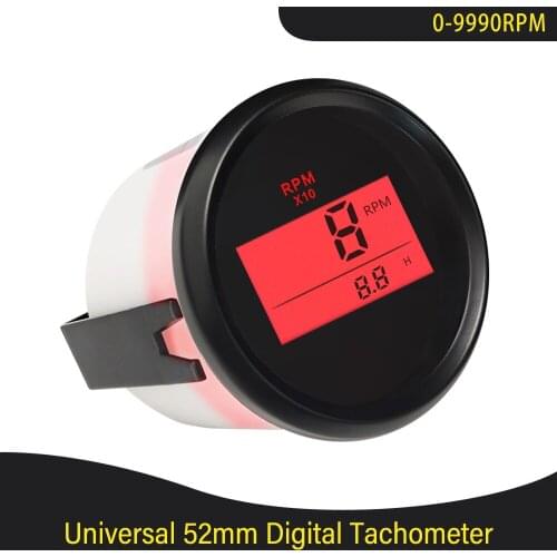 New 52mm Speed sensor Digital Tachometer Engine Hourmeter 0-9990RPM Marine Outboard Truck Car Boat Waterproof RPM Meter