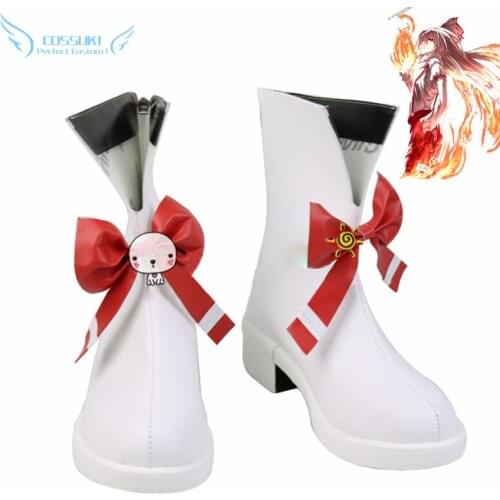 TouHou Project Fujiwara no Mokou Cosplay Shoes Boots Professional Handmade ! Perfect Custom for You