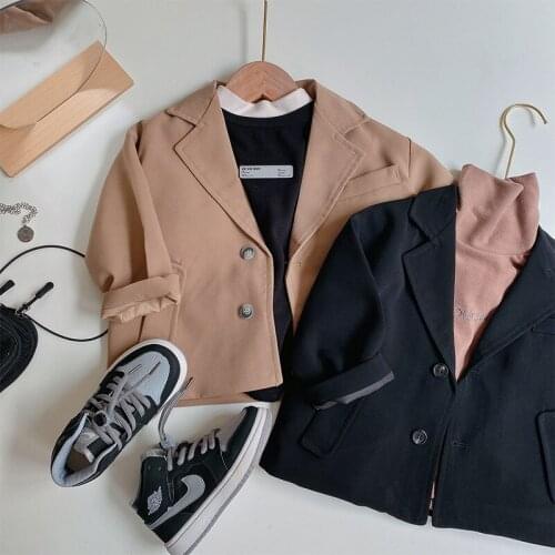 2020 Autumn New Korean Style Baby Boy Blazer Coats Childrens Clothing Kids Boys Solid Casual Blazer Kids Jackets Outwear 2-8Y