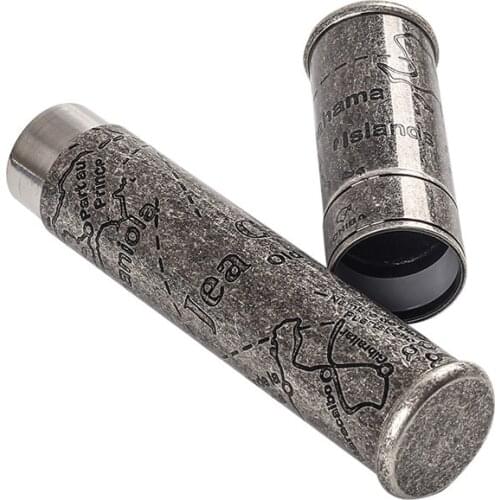 Vintage Metal Cigar Tube Case Holder Portable Travel 1pc Cigar Box Tubes Pocket Smoke Cigars Storage Accessories 24mm Diameter