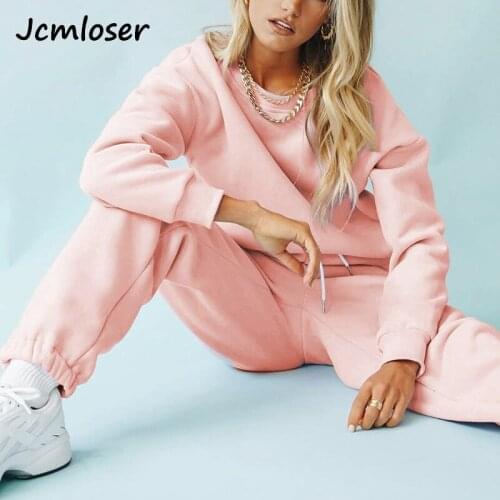 Jcmloser Women Fleece Hoodies Sweatshirt 2020 Winter Solid 100% Cotton Hooded Sweatshirt Casual Loose Jumper Pullover Jacket