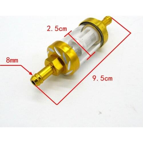Gold Motorcycle Inline Petrol Fuel Filter For Pit Dirt Bike - 8mm 5/16"