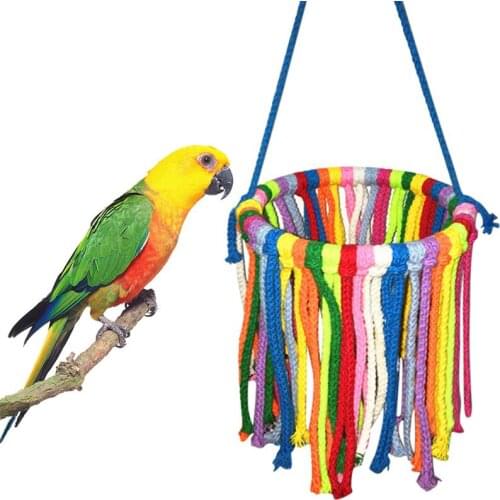1pc Bird Swing Toy Creative Cotton Rope Bird Chew Toy Bird Hanging Toys Bird Cage Toys Pet Supplies Bird Favors