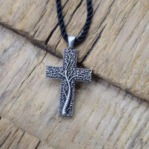 12pcs Tree of Life Religious Cross Necklace Nature Spiritual Jewellery