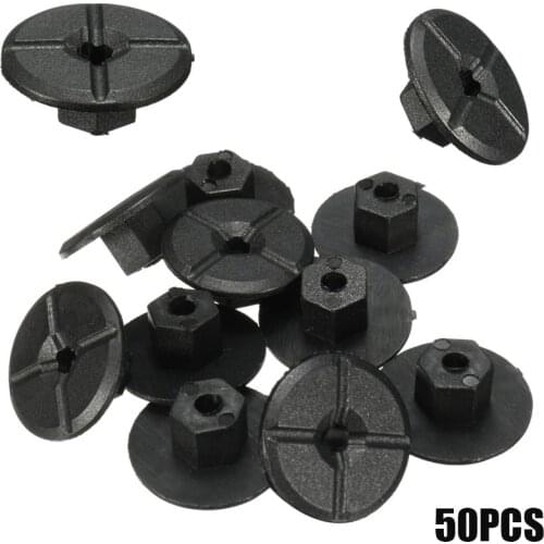 50Pcs/Set 4mm Car Fender Flares Mud Flaps Splash Guard Wheel Arch Bumper Panel Fastener Clips Unthreaded Nuts For Mercedes Benz