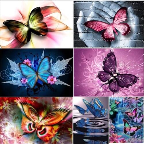 5D Diamond Painting Animal Butterfly Round Diamond Sticker Diamond DIY Embroidery Set Diamond Ornament Mosaic Handmade Gift