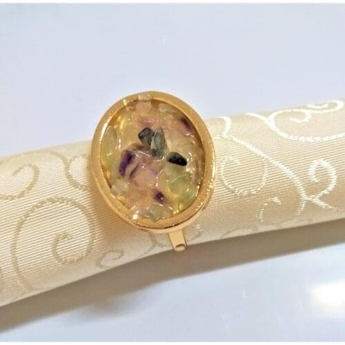 6pcs/lot European natural stone restaurant napkin ring napkin buckle creative wedding hotel stones I towel ring napkin rings