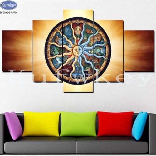 12 Mandala Diamond Embroidery,Universe Meditation diy Diamond Painting Cross Stitch,Diamond Mosaic pattern,decor stickers,5pcs