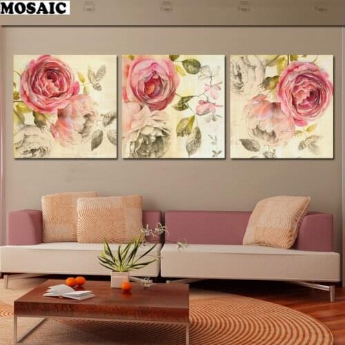 Diamond Embroidery full square 5D DIY Diamond Painting"Rose Flower Painting"Cross Stitch mosaic picture of Rhinestone Decoration