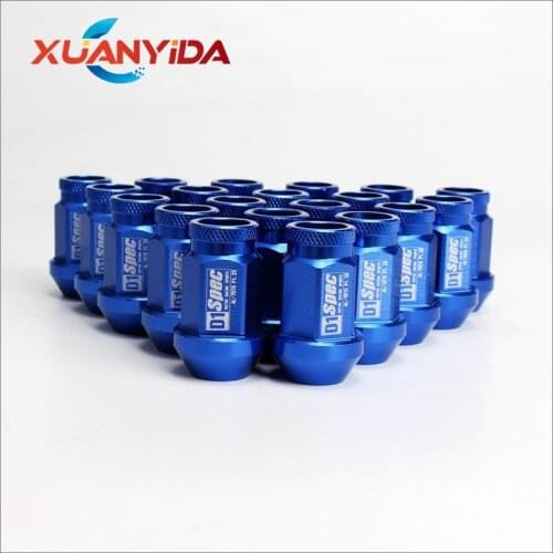 40mm Xuanyida High Quality D1 jdm Billet Aluminium Wheel Racing Lug Nuts M12X1.25, M12x1.5 20pcs/set For Nissan Subaru Suzuki
