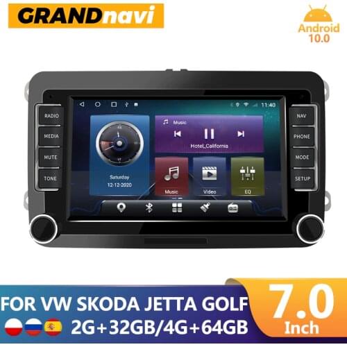 GRAND Android 10 For VW Volkswagen Touran Passat Skoda Yeti Superb Seat Leon GPS Navi Multimedia Player 2 Din Car Radio no dvd