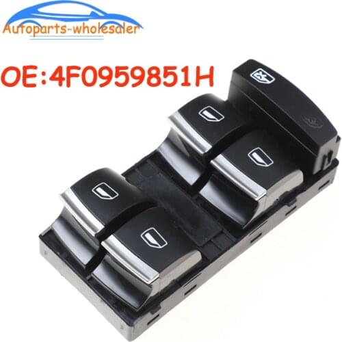 Car accessories 4F0959851H For Audi A3 8P A4 S4 RS4 B6 B7 A6 S6 RS6 C6 Q7 Chrome Master Window Switch 4F0 959 851H