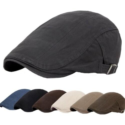 Mens Cotton Beret Hat Solid Color Casual Sun Hat for Women Unisex Newsboy Detective Hotel Chef Restaurant Work Painter Gorra