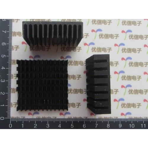 Free Shipping wholesale High quality 100pcs aluminum heatsink 40*40*11MM Black Slotted best Radiator heat sink