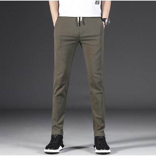 MRMT 2021 Brand New Mens Trousers Leisure Pants Male Straight Bottom Loose Trendy Pants for Male Cotton Elastic Trouser