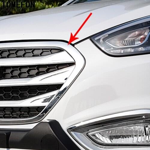TOMEFON For Hyundai ix35 2013 2014 2015 2016 2017 Front Bumper Center grill Cover Trim Middle Grille Decoration Car Covers