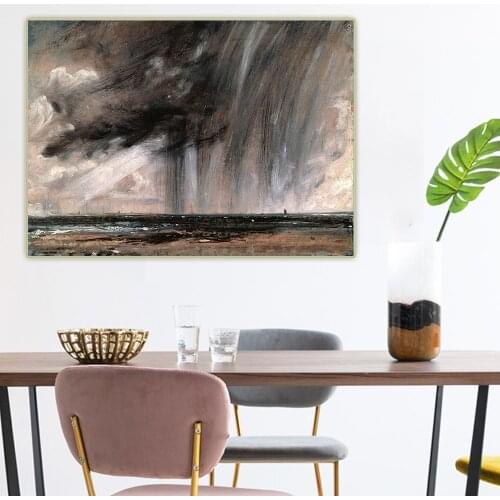 Citon John Constable《Seascape study with rain cloud》Canvas Art Oil painting Artwork Picture Backdrop Wall Decor Home Decoration