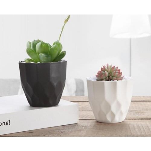 Bonsai Planter Decorative Small Lightweight Frosted Plastic Flower Pot Round Bottom Small Planter for Home