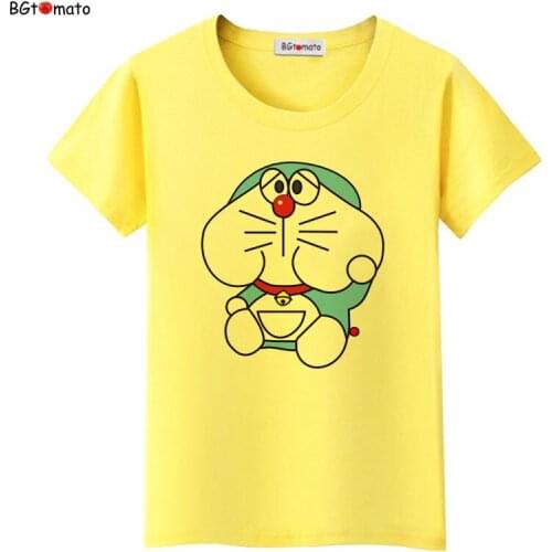 BGtomato Doraemon t shirt woman childhood dream lovely cartoon shirt Brand good quality comfortable casual tops