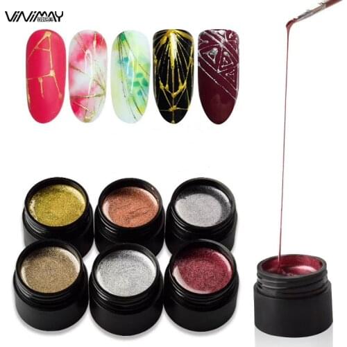 VINIMAY 6pcs/set Painting Gel Nail Polish Glue Manicure Silk Elastic Spider DIY UV Gel Nail Creative Phototherapy Silk Drawing