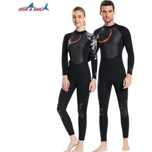 Dive&Sail 3 MM Neoprene Wetsuit Color Stitching Surf High Elasticity Diving Suit Equipment Jellyfish Clothing Keep Long Sleeved