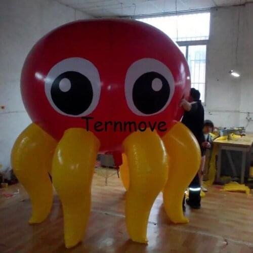 Giant flying advertising balloon Hanging on roof Promotion colorful Inflatable helium squid octopus balloon for decoration