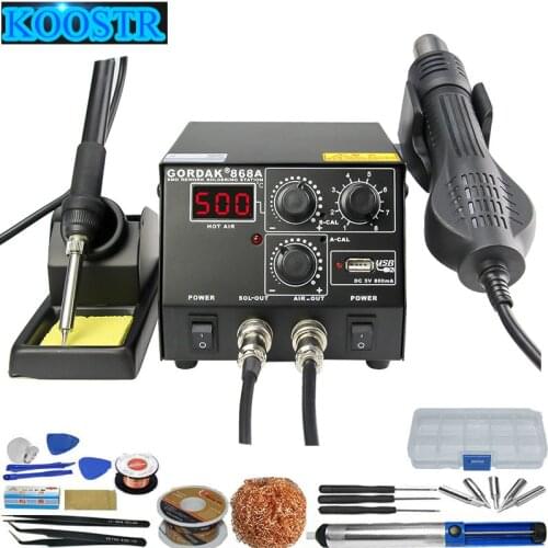 GORDAK 868A High Power Heat Gun Soldering Iron Desoldering Station USB Interface For Phone Electronic Circuit Welding Repair