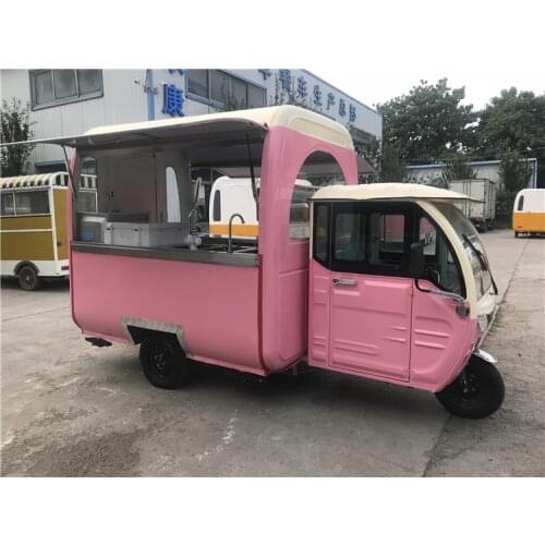 Fast Food Tricycle Truck Waffle Coffee Cart Trailer Kiosk For Sale