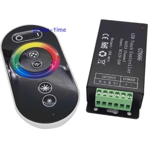 GT666 Touch panel RGB led controller DC12-24V 6Ax3channel controller for rgb led strip led light lamp Free shipping