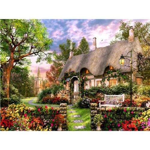 Diy embroidery Painting country house abstract decorative 5d diamond cross stitch full diamond Mosaic