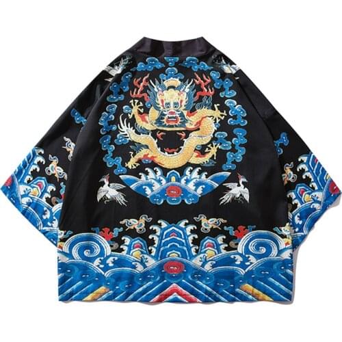 Chinese Dragon Kimonos Woman 2020 Japanese Cardigan Cosplay Shirt Blouse for Women Men Yukata Female Summer Beach Kimono Coat