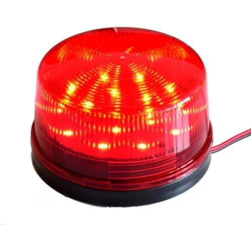 Red LED 12V Security Alarm Strobe Light with Screw Base Self-sticking Waterproof Indicator Light for Home Security System