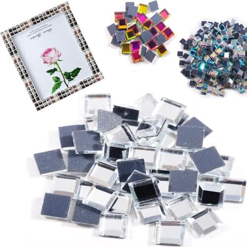 5X5MM Mirror Square Crystals Hot Fix Rhinestones Dress Accessory Glass Strass Stones For DIY Wedding Decoration 100Pcs/Bag