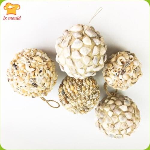 LXYY MOULD new round spherical conch silicone mould shell candle mold soap