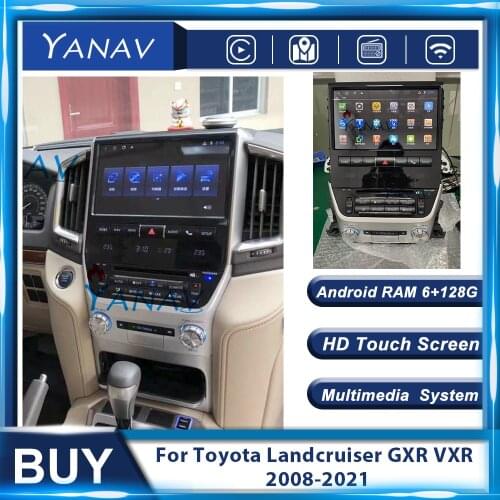 Android Stereo Receiver Head Unit For-Toyota Landcruiser GXR VXR 2008-2021 Tesla Vertical Car Radio Multimedia Player GPS Navi