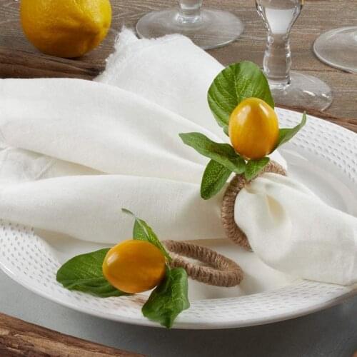 Lemon Napkin Rings Set Lemon Vine Napkin Rings Dinning Table Setting Napkin Holder for Home Dining Table Holiday Decor