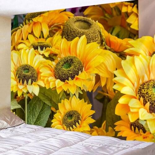 Tapestry Wall Hanging Bed Spread Beach Towel Table Cloth Yoga Mat Home Deco Floral Sunflower Large Size Rectangle 150cmx200cm